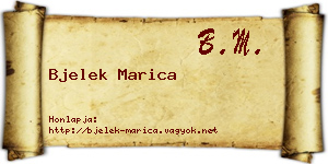Bjelek Marica névjegykártya